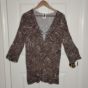 JANTZEN Brown and Cream Swim Coverup